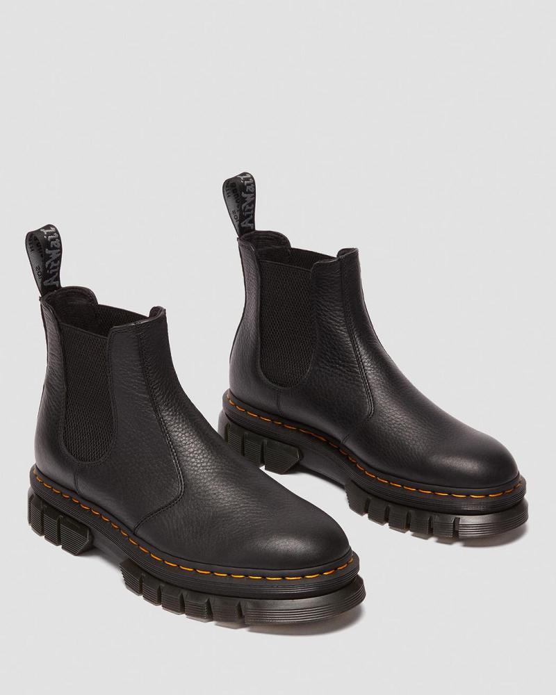 Men's Dr Martens Rikard Lunar Leather Ankle Boots Black | AU 446OKI